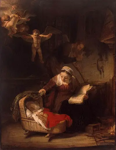 Die Heilige Familie mit Engeln Rembrandt